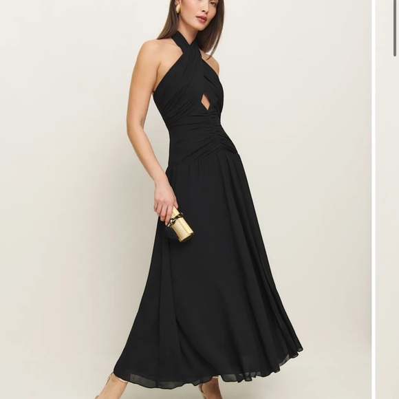 Reformation Black Halter Maxi Dress - Picture 1 of 2